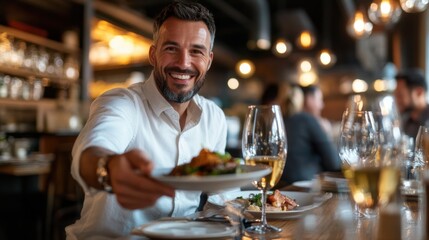 Restaurant-Gastfreundschaftskonzept für das Marketing in der kulinarischen Branche und die Gestaltung digitaler Medien