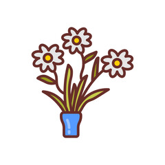 Chamomile Filled Icons , Vector illustration