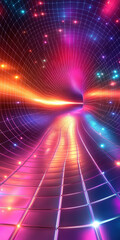 Obraz premium Abstract Metallic Tunnel with Reflections and Warm Tones - Phone Wallpaper 