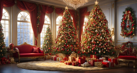 Fototapeta premium the scene of christmas tree in christmas festive.
