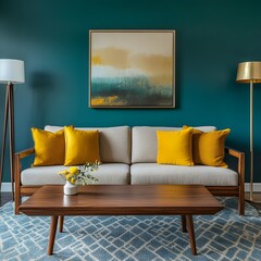 ミッドセンチュリーモダンのスタイリッシュなリビングルーム | Stylish Mid-Century Modern Living Room