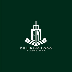 EY initial monogram building logo for real estate