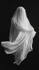 Abstract Drapery in Black and White: A Study of Light and Shadow