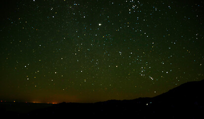 Beautiful night starry sky landscape