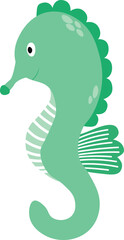 Cute sea horse vector illustration. children's illustration