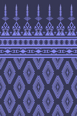 Illustration of seamless hand drawing vintage Ethnic abstract embroidery art.