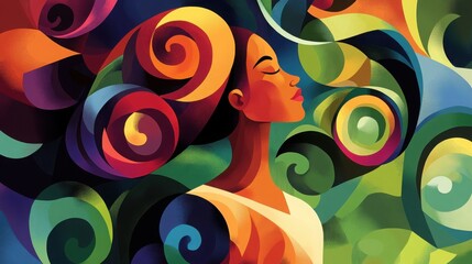 Fototapeta premium Colorful geometric zodiac illustration featuring intricate abstract patterns