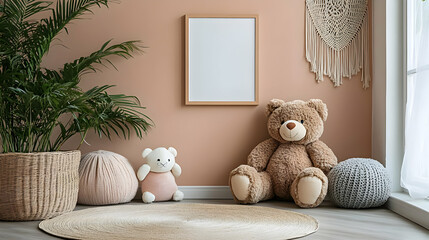 Cozy Interior Design with Plush Toys and Plants
