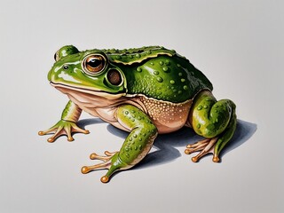 Toad hand drawn painted painting illustration on plain white background