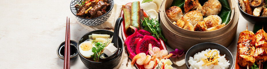 Various of asian meals. Asian food concept.