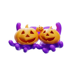 3d illustration of Halloween party with isolated on transparent background. 3d render
