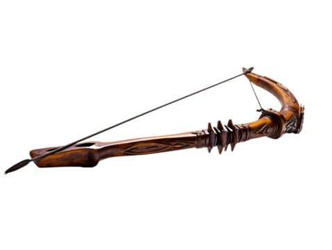 a wooden bow with a thread