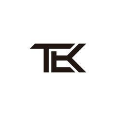 letters tek simple linked geometric line logo vector