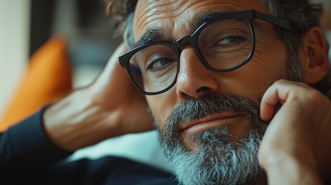 Casually Confident Man in Glasses