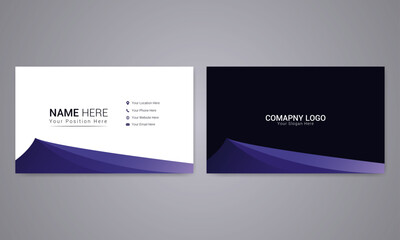 Modern and clean personal corporate horizontal business card design template