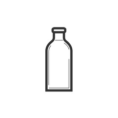 Glass bottle icon, bottle for water, juice, drinks.