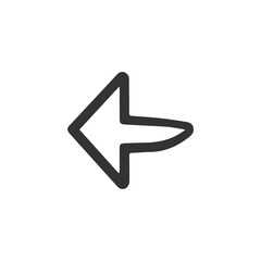Left arrow icon with a non-classical tip.