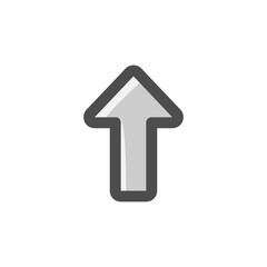 Stylish arrow icon with thick outline.