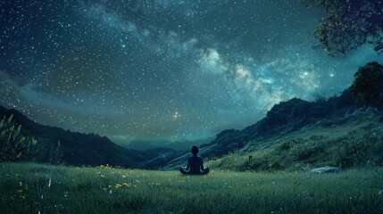 Fototapeta premium Meditation Under the Stars