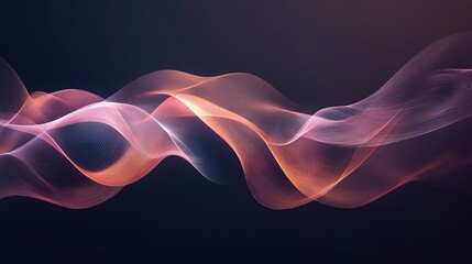 Abstract Colorful Waves on Dark Background
