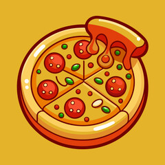 Obraz premium pizza illustration