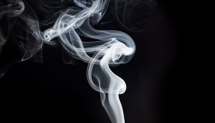 pure white smoke on the black background