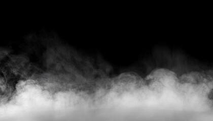 pure white smoke on the black background