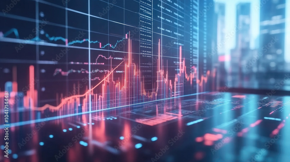 Poster dynamic financial data visualization concept