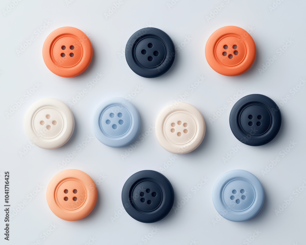 Poster customizable buttons in various colors arranged in flat layout create visually appealing display. th