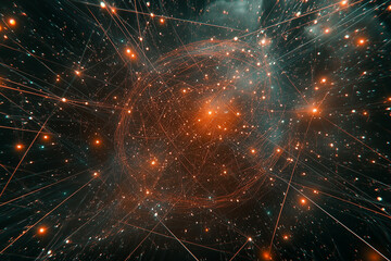 Lines and circles cyberspace background