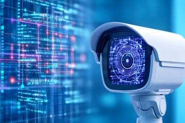 Advanced AI Powered CCTV Mounted on Urban Wall Analyzing Person s Movement and Features