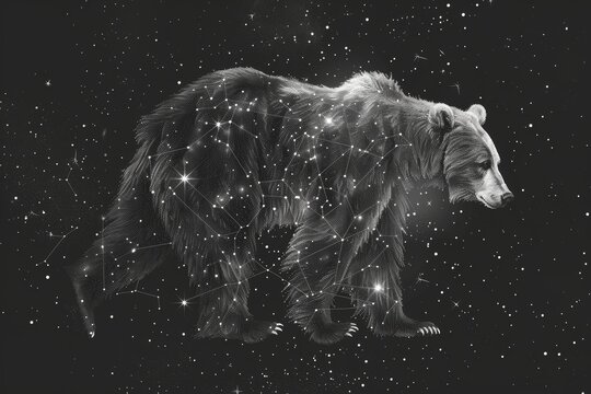 Cosmic bear constellation art