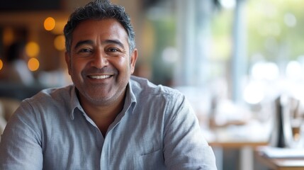 Obraz premium Jovial Restaurant Owner in his kitchen