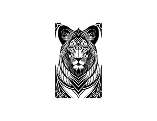 lion head isolated on white