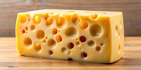 block of swiss cheese with round holes