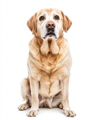 Obraz premium Old Labrador Retriever, 11 Years Old, Sitting Quietly in a Studio Setting