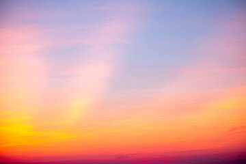 Beautiful , luxury soft gradient orange gold clouds and sunlight on the blue sky perfect for the background, take in everning,Twilight, Large size, high definition landscape photo