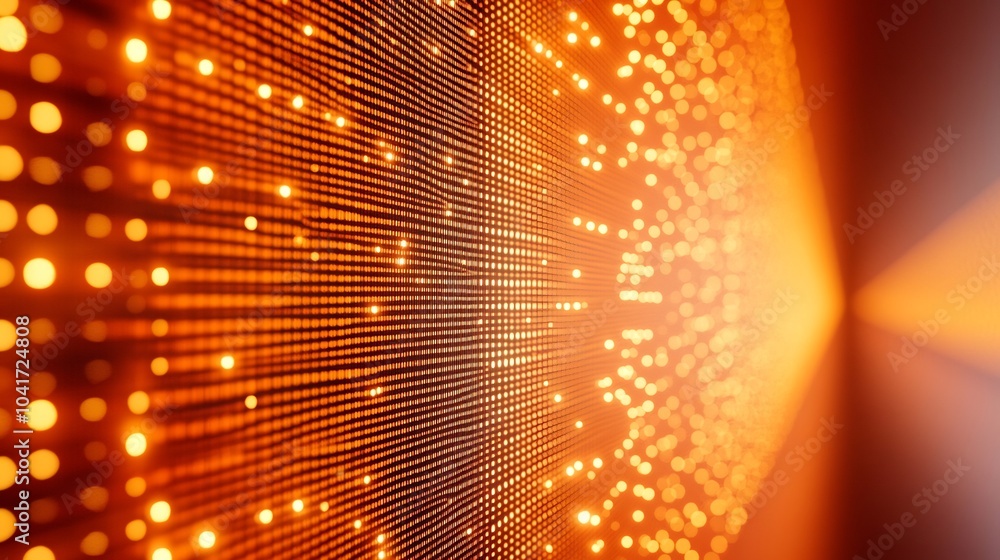 Aufkleber vibrant orange tech wall with intricate grid patterns and subtle gloss radiating a warm yet futurist