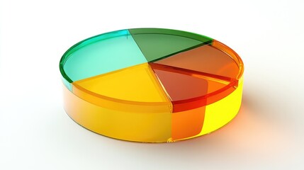 Obraz premium Colorful Pie Chart on a Clean Background