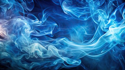 Fototapeta premium Blue abstract background with swirling smoke patterns