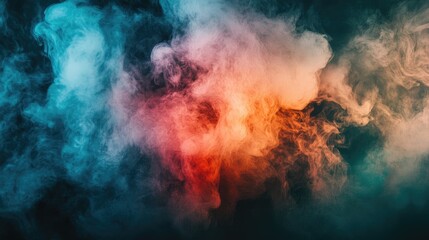 Colorful Smoke Motion in Dark Background