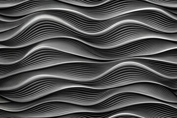 Black wavy monochrome abstract background with stylized dark waves wallpaper panoramic