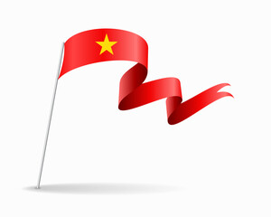 Vietnamese flag wavy background layout. Vector illustration.