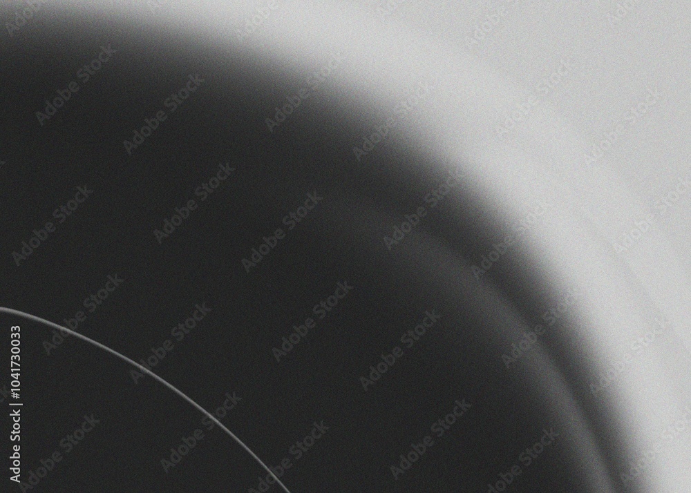 Poster abstract black and white gradient with a thin curve.