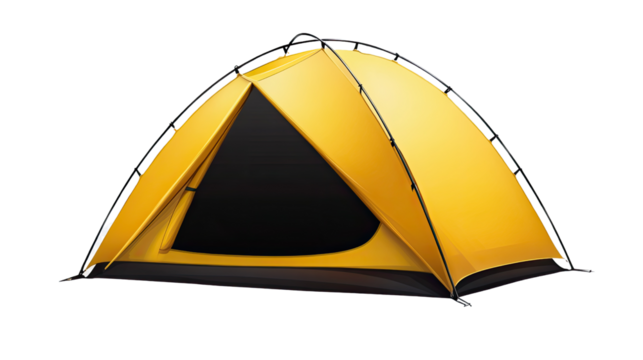 simple illustration of camping tent isolated on white background It symbolizes outdoor adventures and leisure activities in nature.