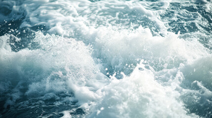 Fototapeta premium Vivid ocean waves crashing and swirling in dynamic patterns under sunlight at midday