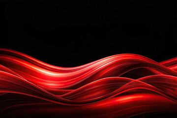 Black mood background with abstract red waves in depth of field