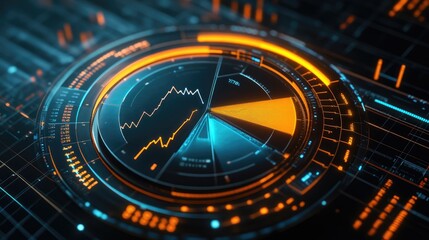 Futuristic Data Visualization with Graph Elements