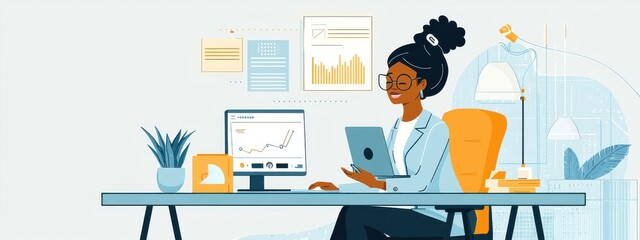 Professional Woman Giving Virtual Presentation