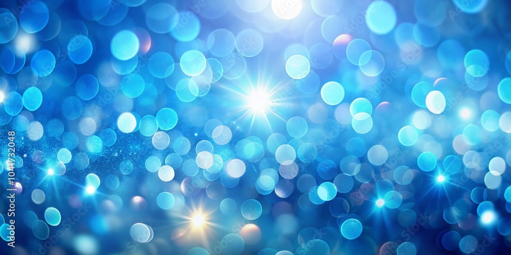 Poster abstract blue background with rays and bokeh effect for stunning visuals and design projects